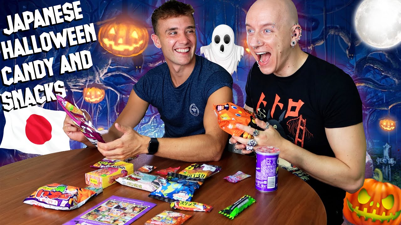 Brits Try Best Japanese Halloween Candy & Snacks | Roly & Calum - YouTube