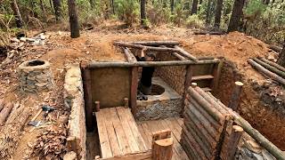 Living Underground in the Wild 🌿Secret Survival Shelter Built With Primitive Skills