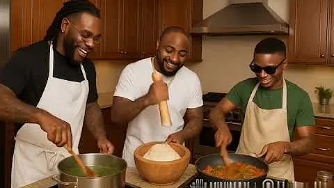 Burna boy davido Wizkid all cooking together with happiness 😊