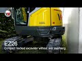 The ez26  compact tracked excavator with plenty of power and no rear overhang