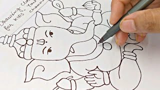 Ganpati Drawings for Beginners and Kids with Step by Step Explanation
