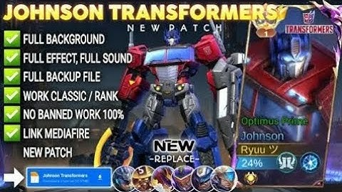 Script Skin Johnson Transformers - Optimus Prime No Password | Full Effect Voice | Patch Terbaru