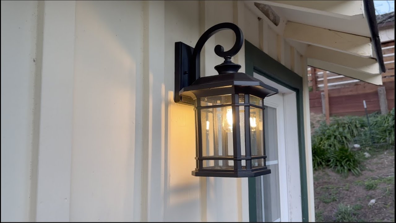 Emliviar Outdoor Wall Light Install & Review Clear Seeded Glass, 17