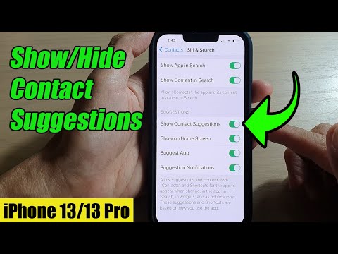 iPhone 13/13 Pro: How to Show/Hide Contact Suggestions