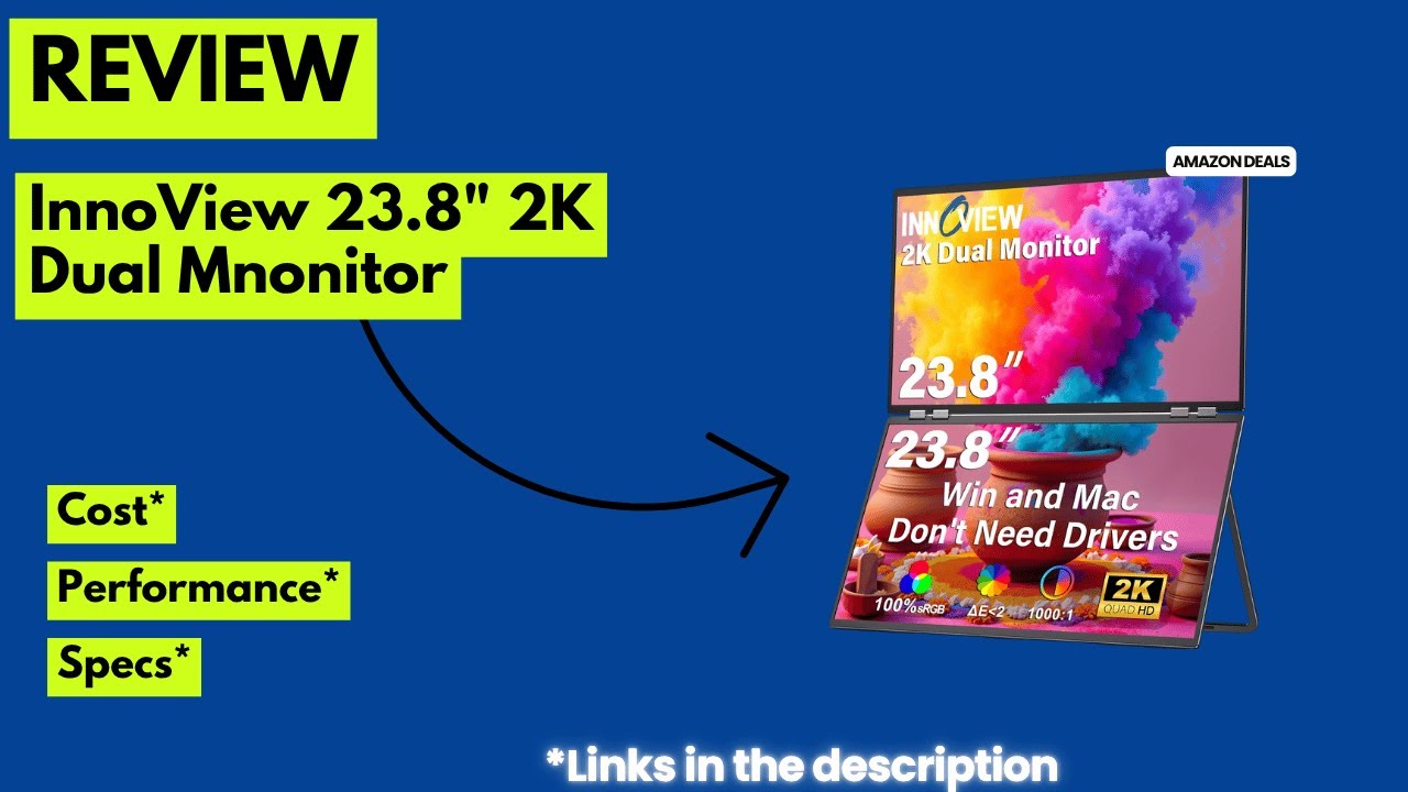 InnoView 23.8” Dual Monitor Review 2025 | 2K QHD Foldable Monitor