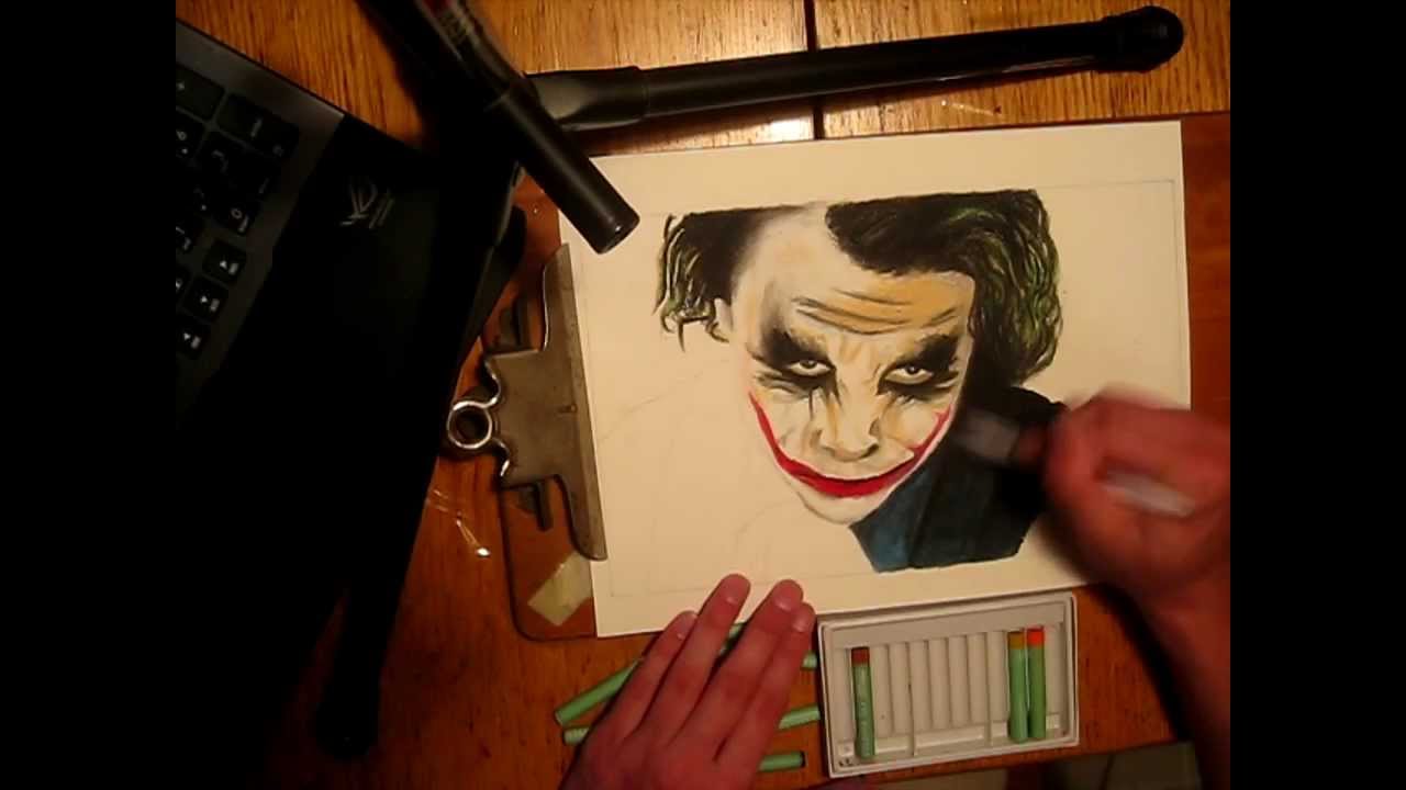 "The Joker" Speed Art (Oil Pastel Time Lapse Drawing) YouTube