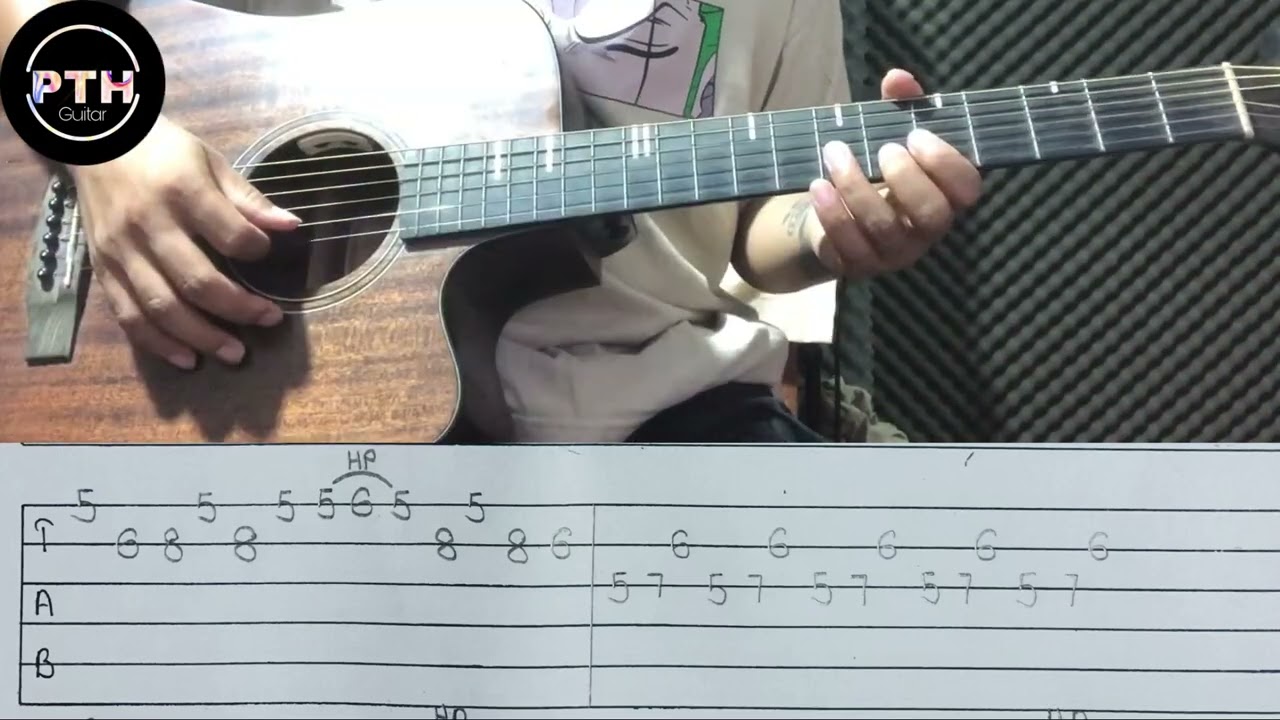 ဝေးသွားလည်း guitar intro and solo tutorial by@pthguitar