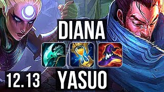 DIANA vs YASUO (MID) | 1900+ games, 2.0M mastery, Godlike | EUW Master | 12.13