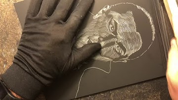 Bela Lugosi as Dracula original scratchboard art Part 2