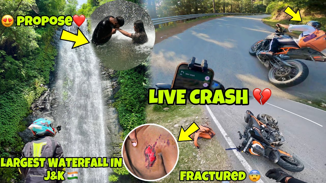 Sab khatam 😭 New Duke 250 live Crash 😰Largest waterfall in J&k 🇮🇳