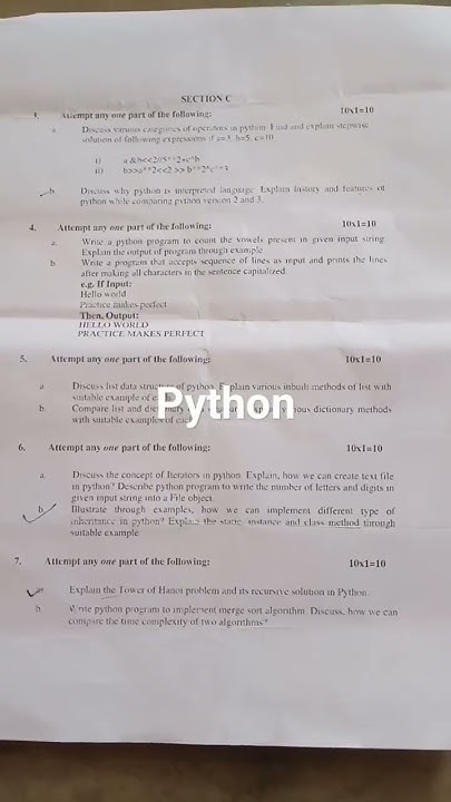 AKTU B.TECH 2nd YERA 4th semester Python paper - YouTube