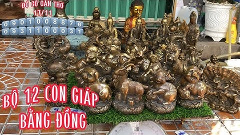 🔔🔔Bộ 12 con giáp bằng đồng _ Tượng Đồng Xưa _ Cặp Bình Tứ Linh . Ngày 17/11.#đồcổcầnthơ #đồcổ