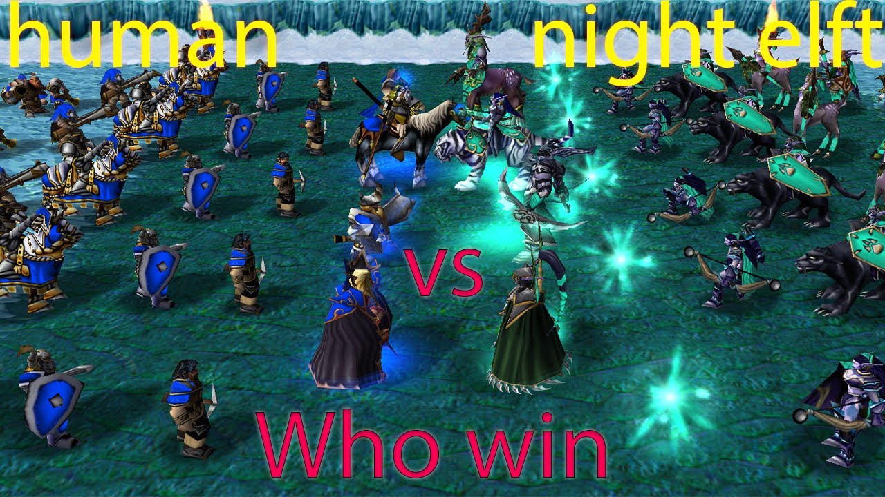 All units human war All units  night elft - who win - Which race is stronger? warcraft 3