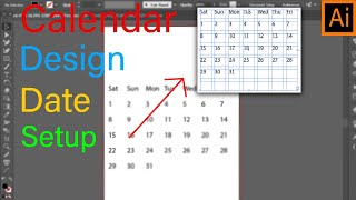 Calendar design Date setup in Illustrator 2022 screenshot 5