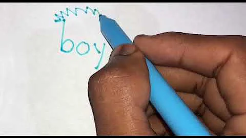 VERY EASY !, How to turn word BOY into CARTOON for kids / learn how to draw a boy