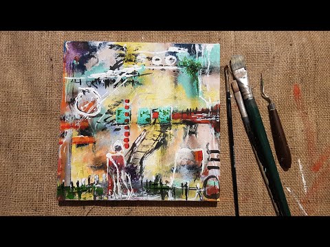 Intuitive Abstract Painting. Acrylic Technique on canvas. Abstract Painting.