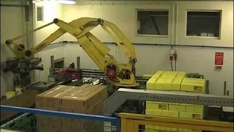 Robertpack palletiseren voor dozen met emmers margarine