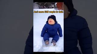 baby talking on the snow | baby talking in snow #funnybaby  #cutebaby