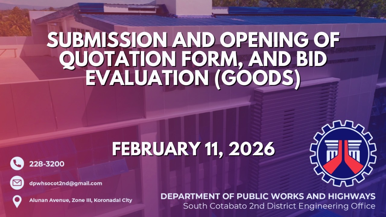 Procurement Livestream for DPWH South Cotabato 2nd DEO on February 11, 2026