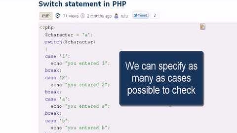 PHP Tutorial : Switch statement in PHP