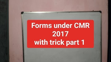 Forms under CMR 2017 with trick part 1- for FMC & SMC