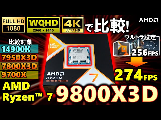 AMD Ryzen 9 9800X3D【動作確認済み】 AMD Ryzen 9 9800X3D【動作確認済み】