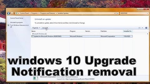 Windows 10 Upgrade Notification removal