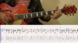 Video thumbnail of "Brian Setzer - Mystery Train guitar tab"