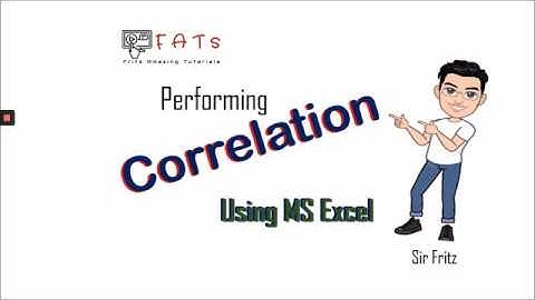 RV6-Performing Correlation Analysis Using MS Excel