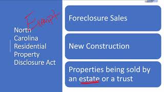 Chapter 8 Agency Contracts Part 3 of 4 North Carolina Residential Property Disclosure Act