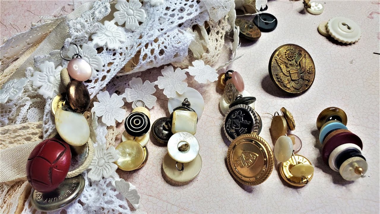 Junk Journal~How to Make Shank Button Dangles! Easy DIY Step by Step Tutorial The Paper Outpost! :)