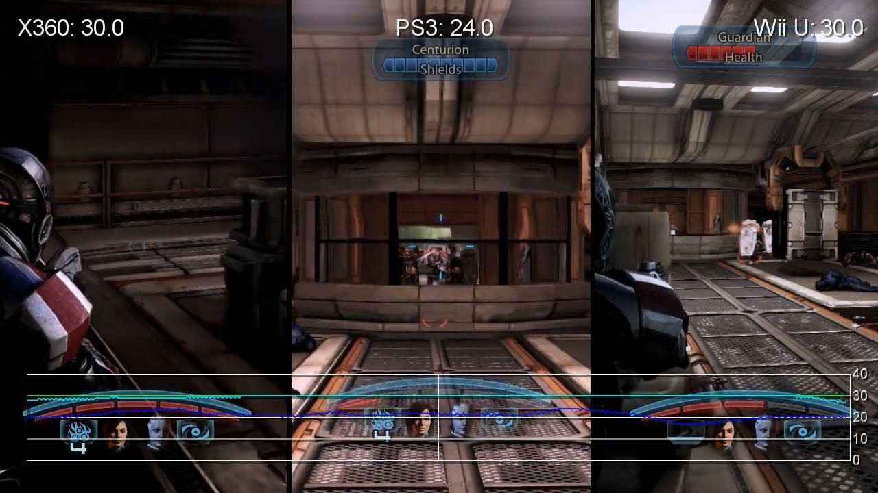 Mass Effect 3 Wii U Ps3 360 Gameplay Frame Rate Tests Youtube