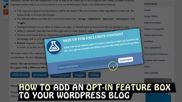 Adding Blossom Opt-in Feature box to Wordpress to capture user email