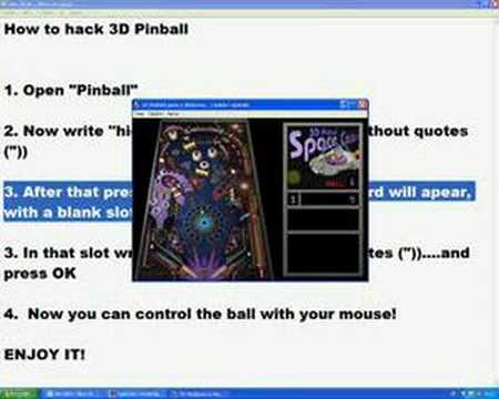 How to hack 3D Pinball