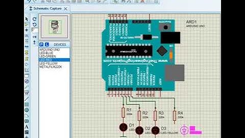 3 LED Menyala Bergantian Dari Kiri Ke Kanan #Proteus #Arduino