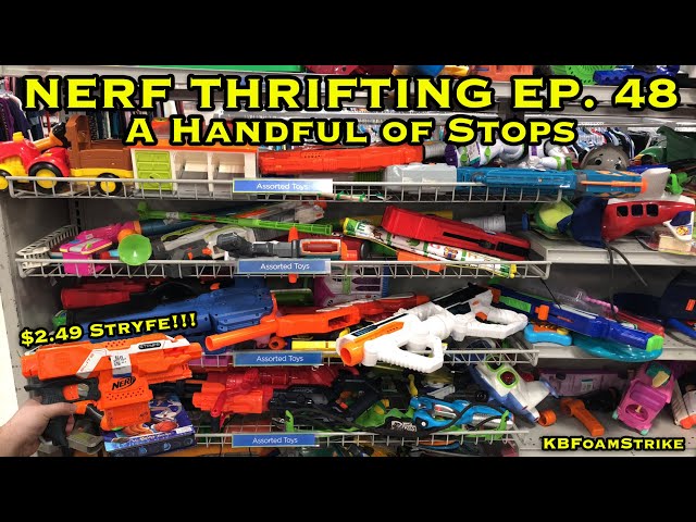 KBFoamStrike's NERF THRIFTING Vlog EP. 48: A Handful of Stops - Stryfes, ULTRA, Oddities and MORE!!! class=
