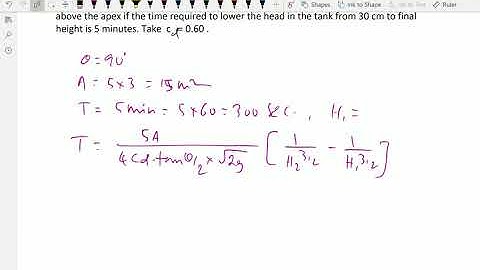 Fluid mechanics : - (Time required to empty a reservoir by triangular notch ; Solving problem) - 124