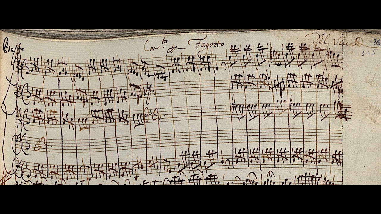 VIVALDI Concerto per Fagotto RV 495 in G minor Original manuscript YouTube