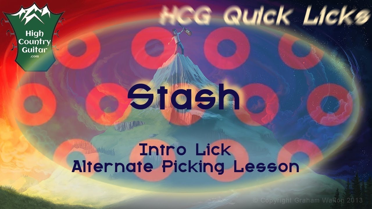 Stash intro lick Alternate Picking Guitar Lesson (Phish/Trey