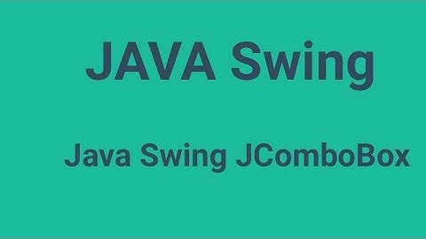 Java swing JComboBox