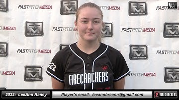 2022 LeeAnn Raney 4.1 GPA - Pitcher and First Base Softball Skills Video - Firecrackers EP