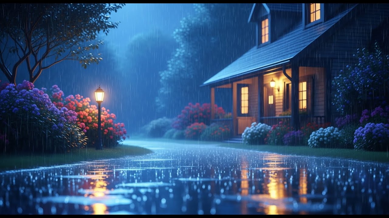 Rain on House Roof | Calm Night ASMR Live