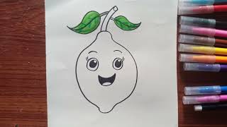How to Draw a cute Lemon Kids Drawing / Cute Kids Drawing easy