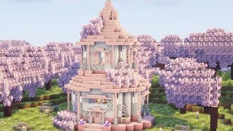 [Minecraft] How to Build a Cherry Blossom Enchanting Room / Tutorial 