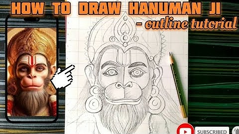 How to draw hanuman ji | Lord hanuman ji drawing | Outline tutorial part - 1| #art #hanuman #drawing
