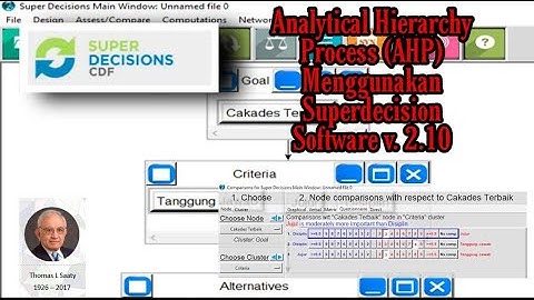 Tutorial AHP Superdecision Software V. 2. 10