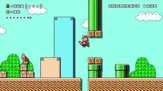 Super Mario Maker: Sample Course 1-1 Remix (Raccoon Mario) [1080 HD]