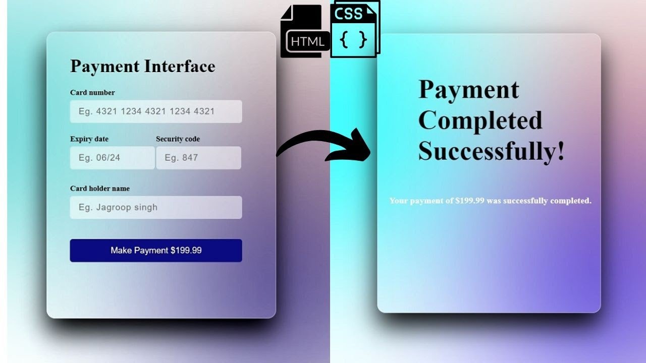 payment interface card - html,css only - credit card payment #payment # ...