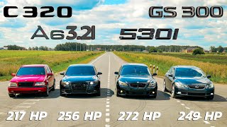 : BMW 530i  Mercedes C32 vs Lexus GS300 vs Audi A6 3.2  