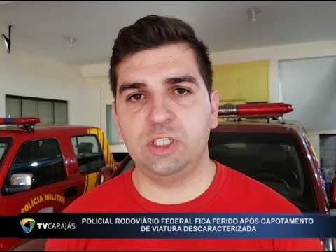 Policial Rodoviário Federal ficou ferido após capotar viatura descaracterizada na PR-158